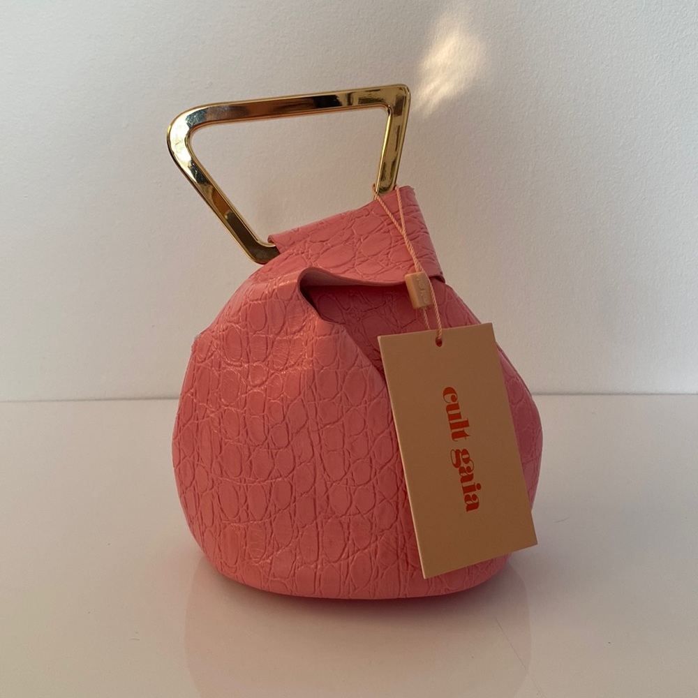 Cult Gaia Pink Bag with Gold Handle